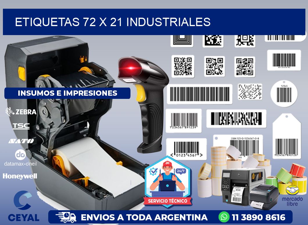 ETIQUETAS 72 x 21 INDUSTRIALES