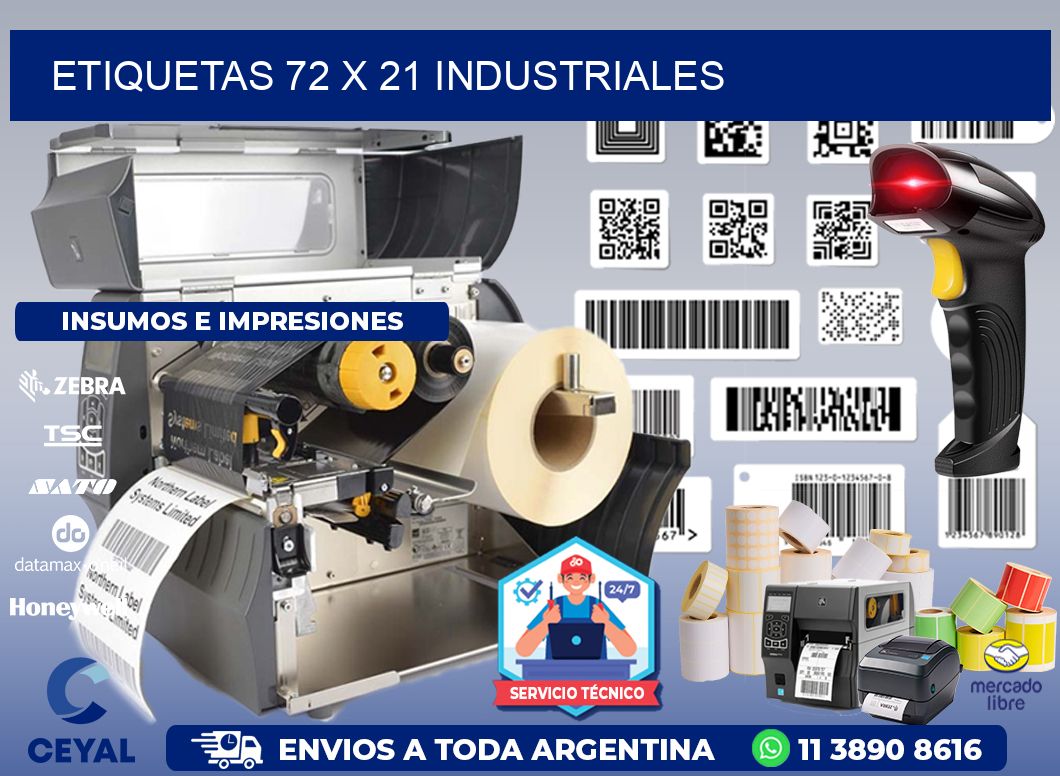 ETIQUETAS 72 x 21 INDUSTRIALES