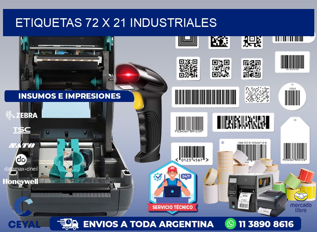 ETIQUETAS 72 x 21 INDUSTRIALES