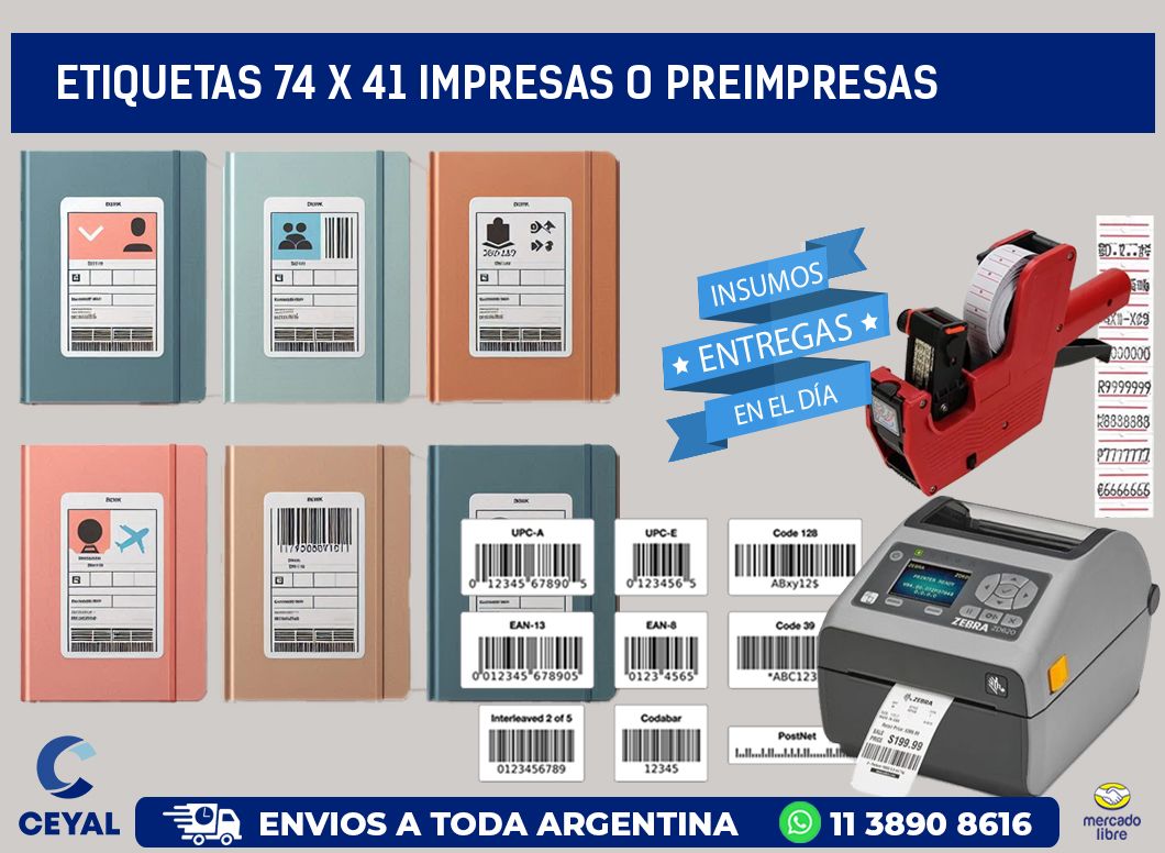 ETIQUETAS 74 x 41 IMPRESAS O PREIMPRESAS
