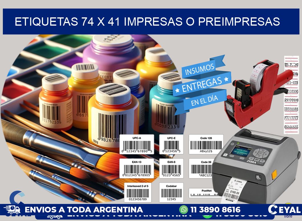 ETIQUETAS 74 x 41 IMPRESAS O PREIMPRESAS