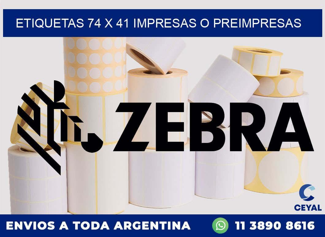 ETIQUETAS 74 x 41 IMPRESAS O PREIMPRESAS
