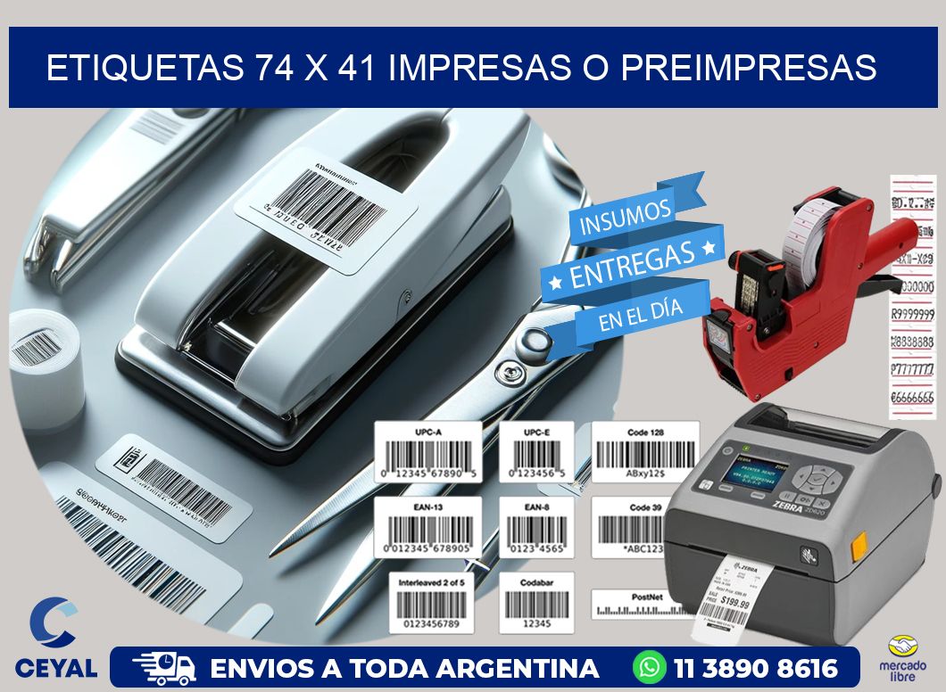 ETIQUETAS 74 x 41 IMPRESAS O PREIMPRESAS