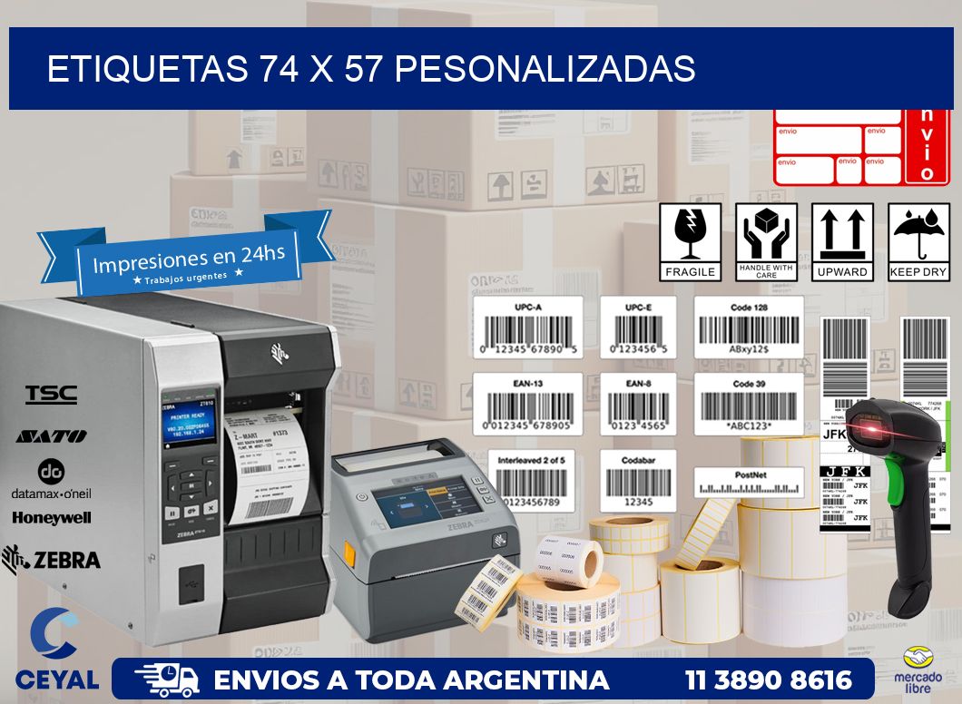 ETIQUETAS 74 x 57 PESONALIZADAS