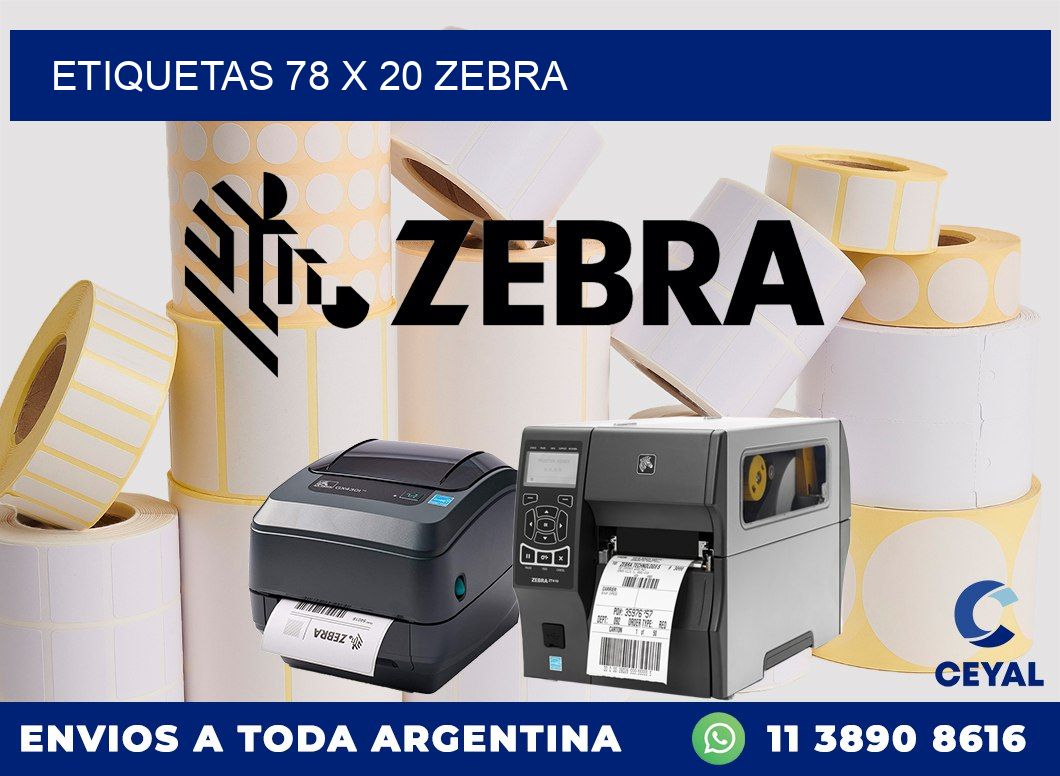 ETIQUETAS 78 x 20 ZEBRA