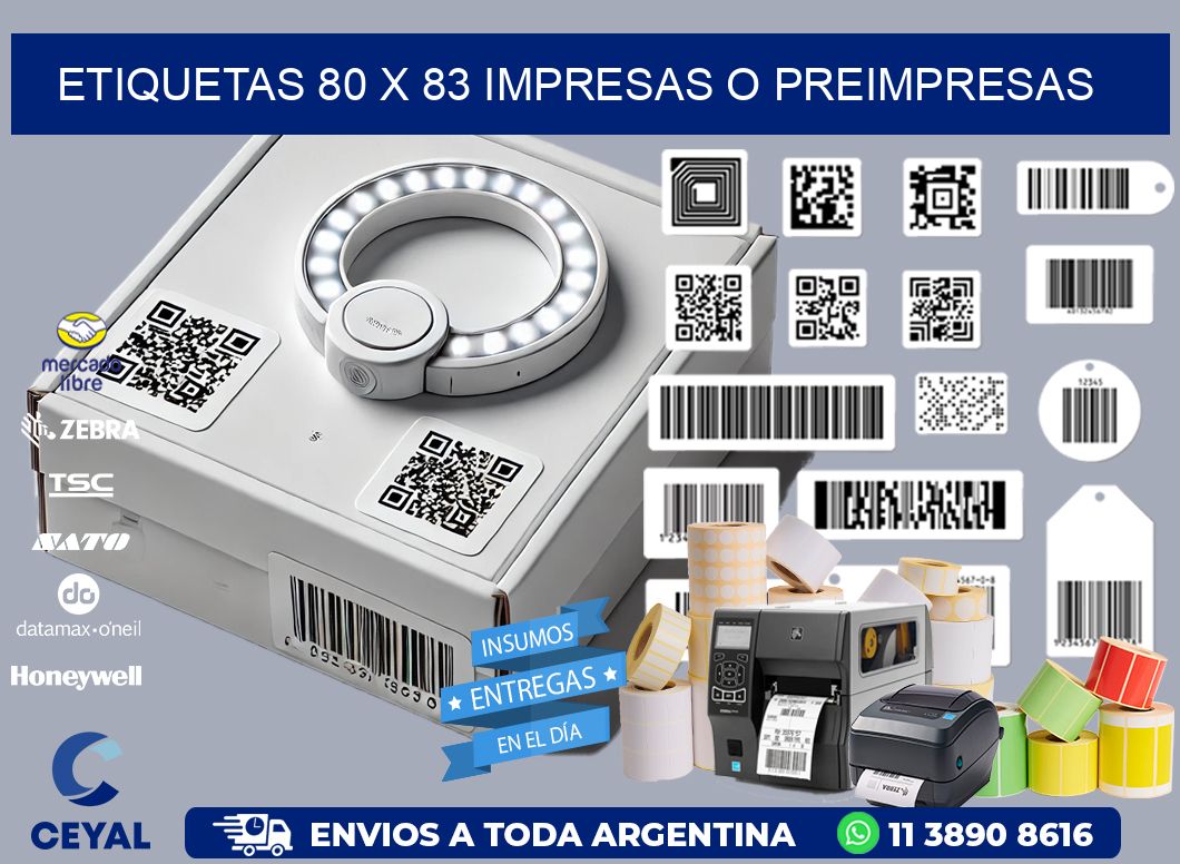 ETIQUETAS 80 x 83 IMPRESAS O PREIMPRESAS