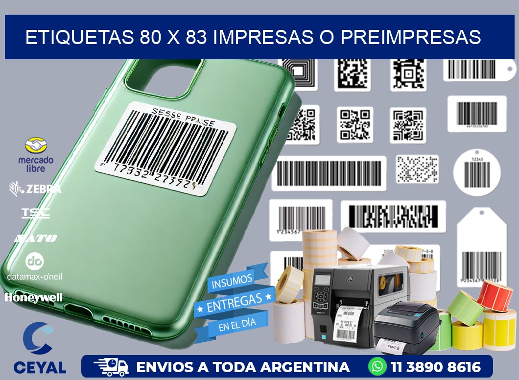 ETIQUETAS 80 x 83 IMPRESAS O PREIMPRESAS