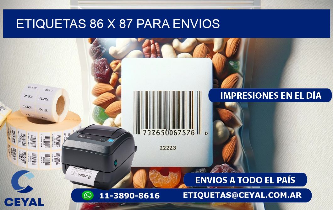 ETIQUETAS 86 x 87 PARA ENVIOS