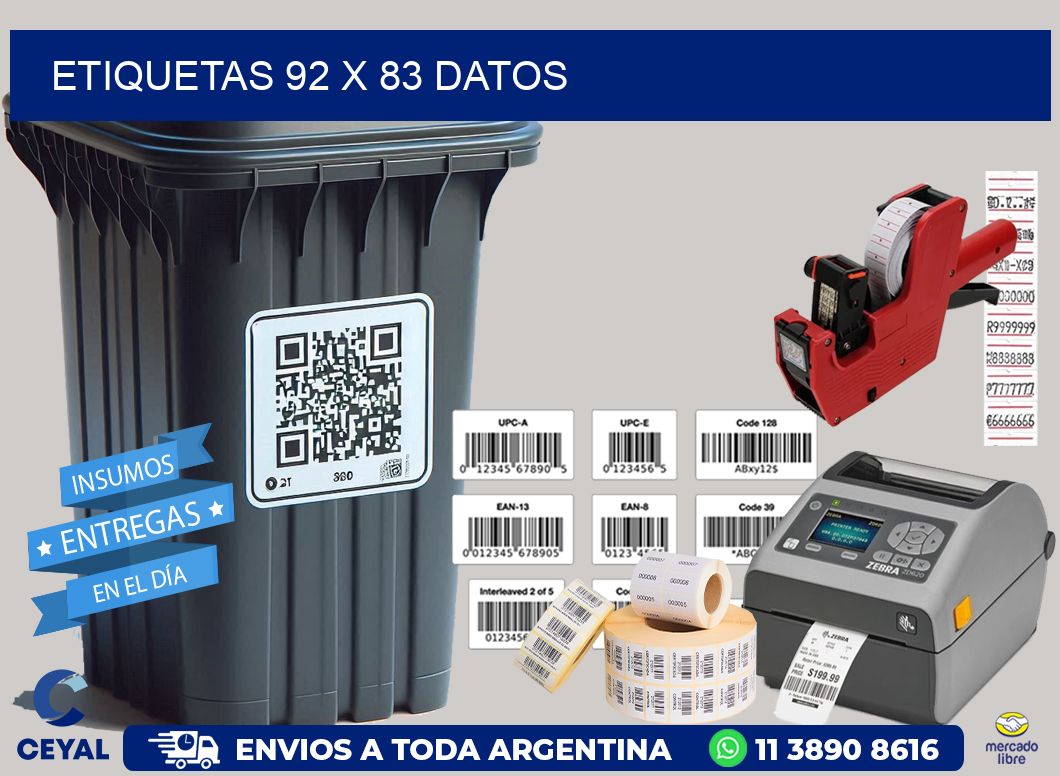 ETIQUETAS 92 x 83 DATOS