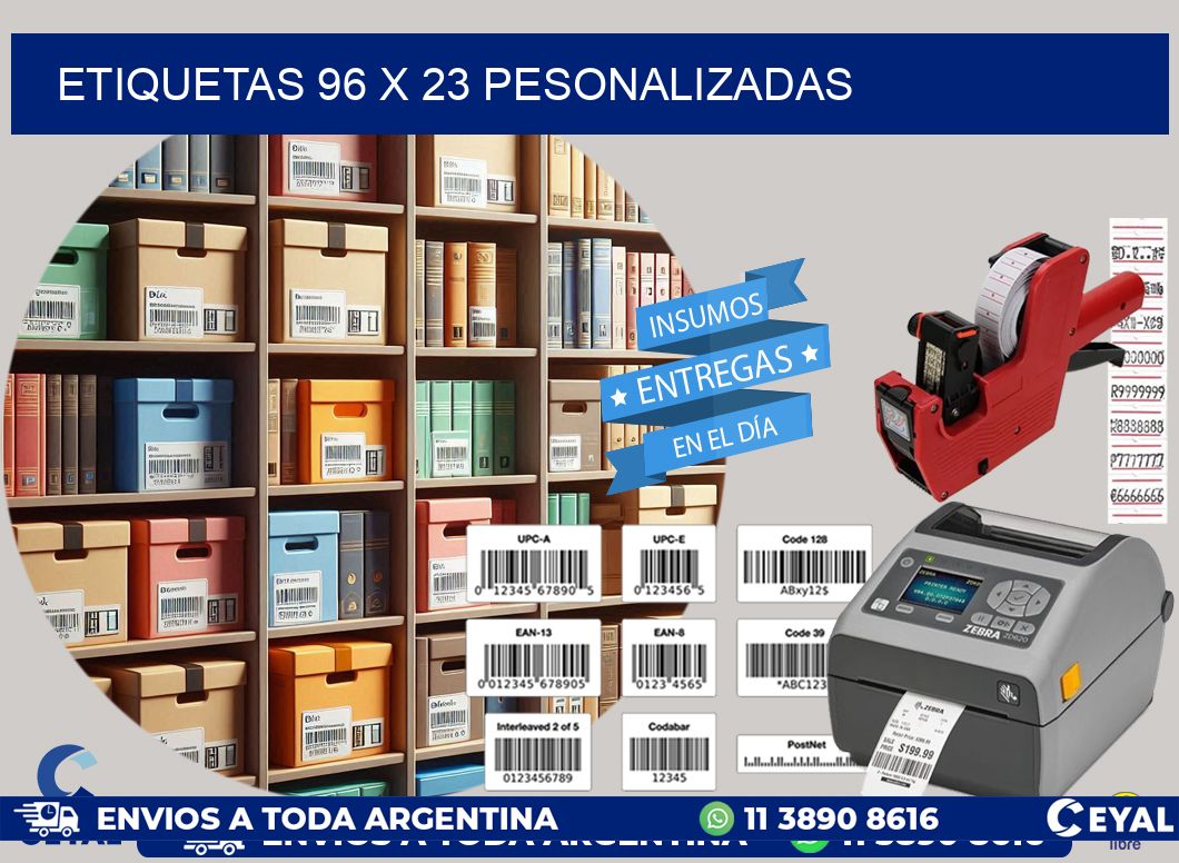 ETIQUETAS 96 x 23 PESONALIZADAS
