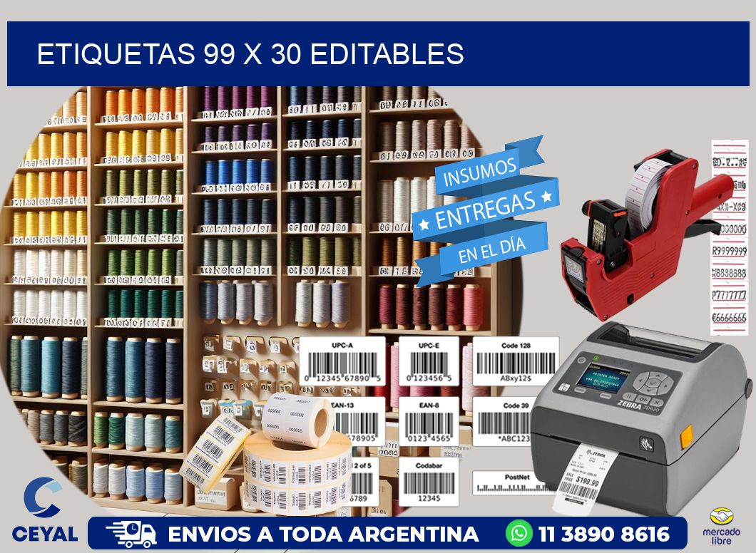 ETIQUETAS 99 x 30 EDITABLES