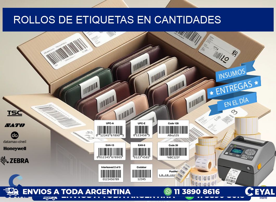 ROLLOS DE ETIQUETAS EN CANTIDADES