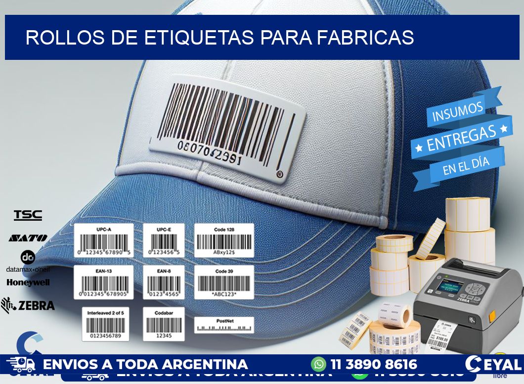 ROLLOS DE ETIQUETAS para fabricas