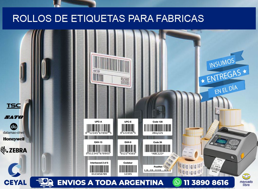 ROLLOS DE ETIQUETAS para fabricas