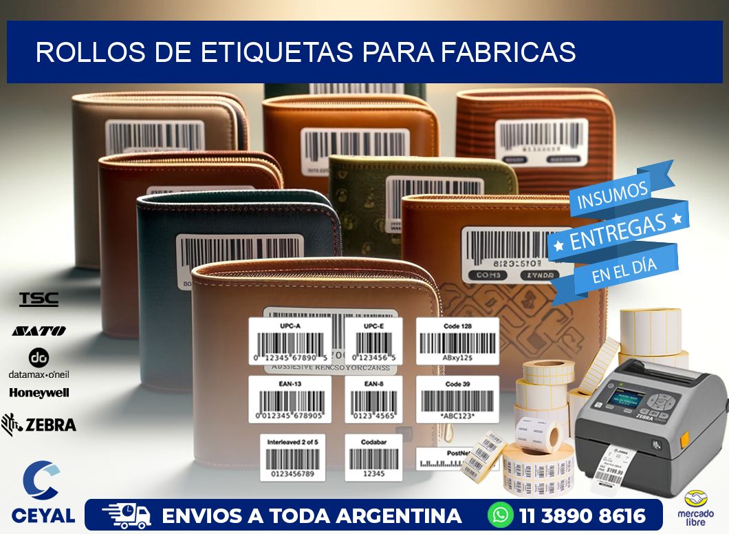 ROLLOS DE ETIQUETAS para fabricas