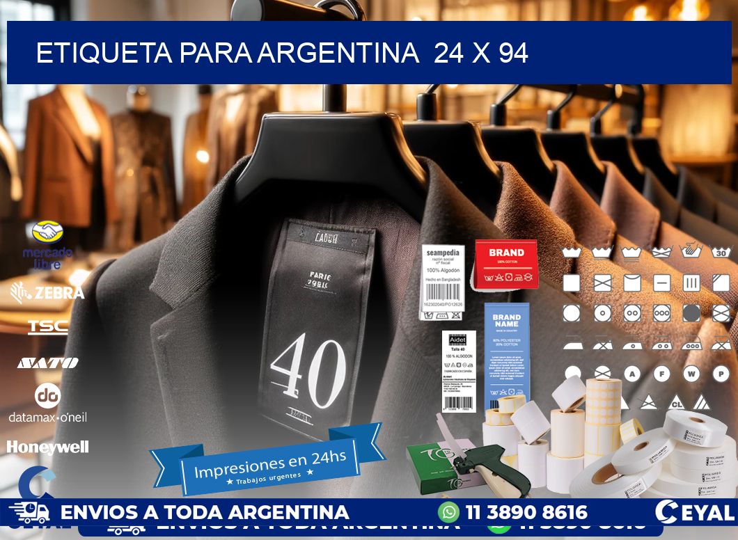 etiqueta para Argentina  24 x 94