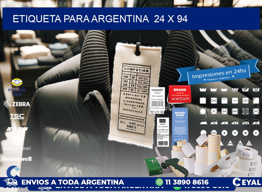 etiqueta para Argentina  24 x 94