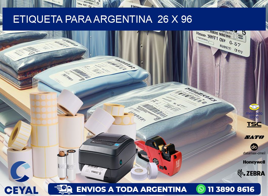 etiqueta para Argentina  26 x 96