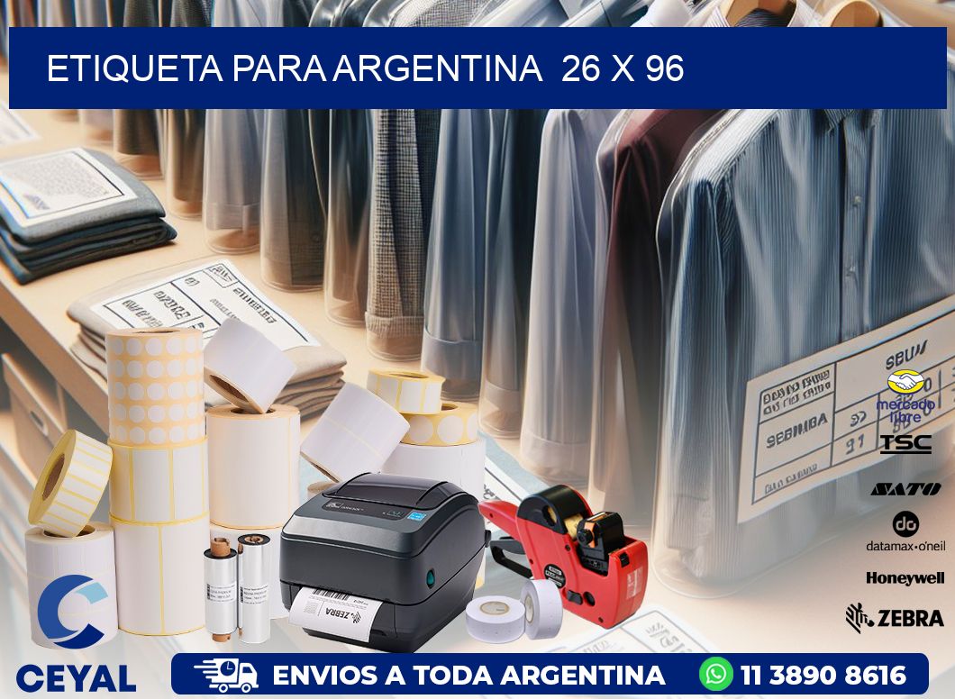 etiqueta para Argentina  26 x 96