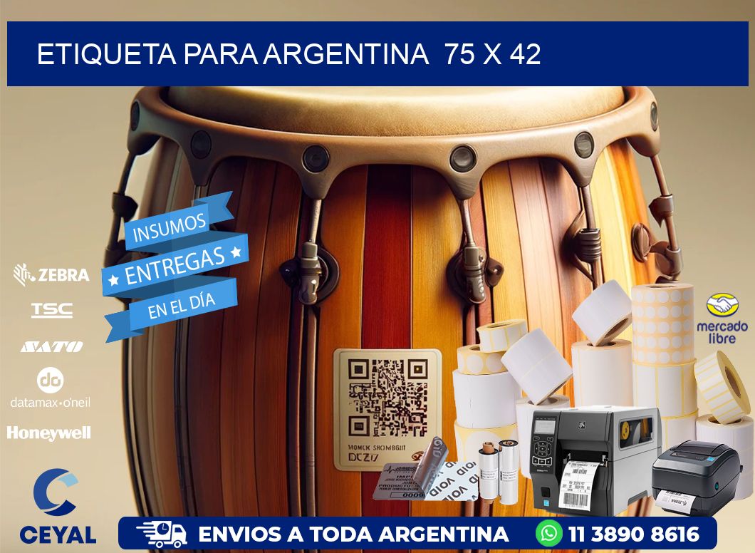 etiqueta para Argentina  75 x 42