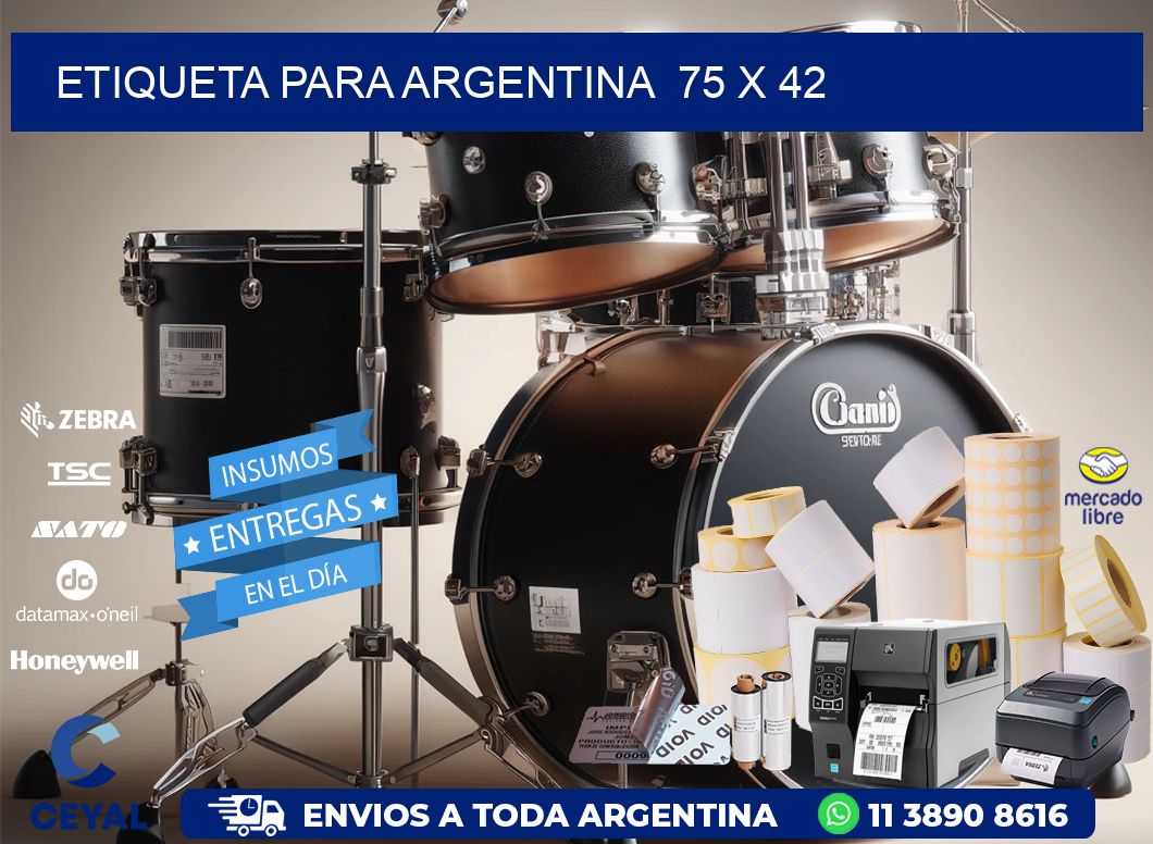 etiqueta para Argentina  75 x 42