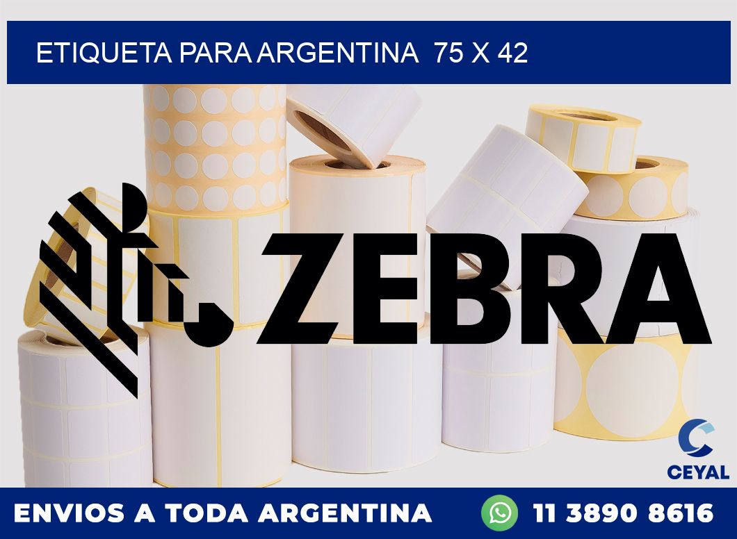 etiqueta para Argentina  75 x 42