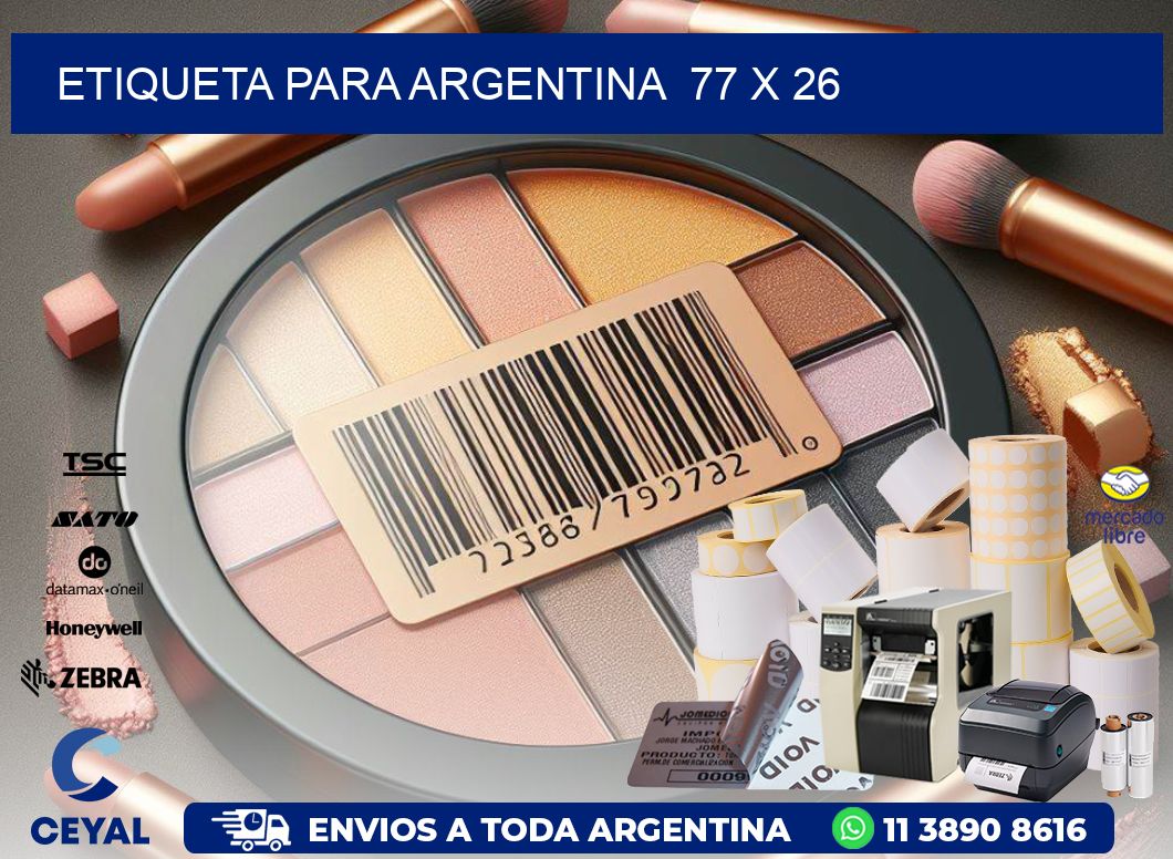 etiqueta para Argentina  77 x 26