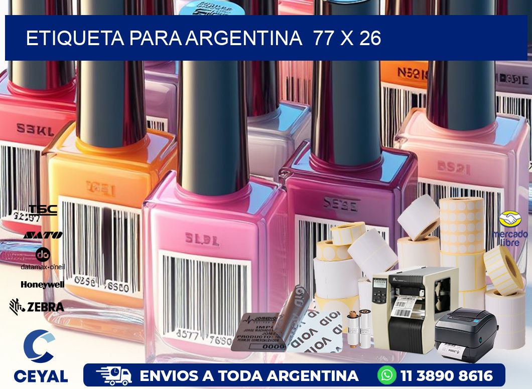 etiqueta para Argentina  77 x 26