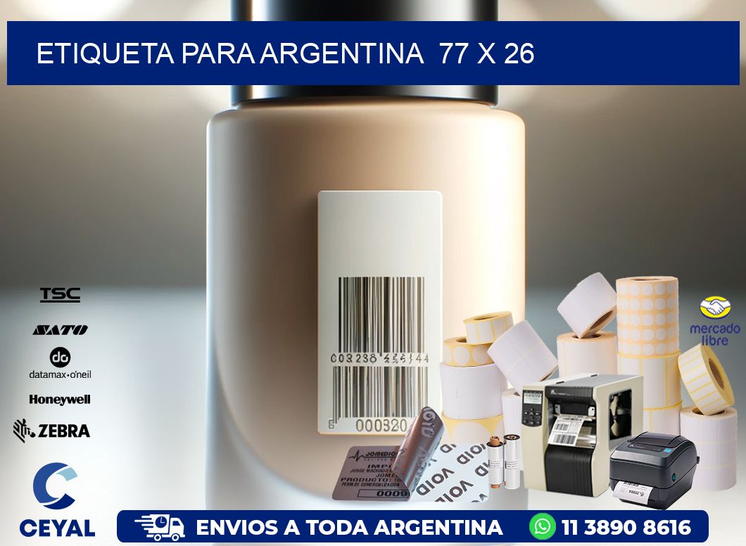 etiqueta para Argentina  77 x 26