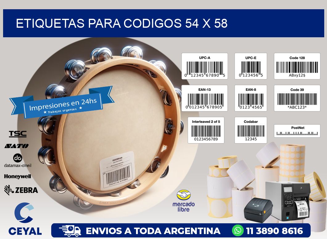 etiquetas para codigos 54 x 58