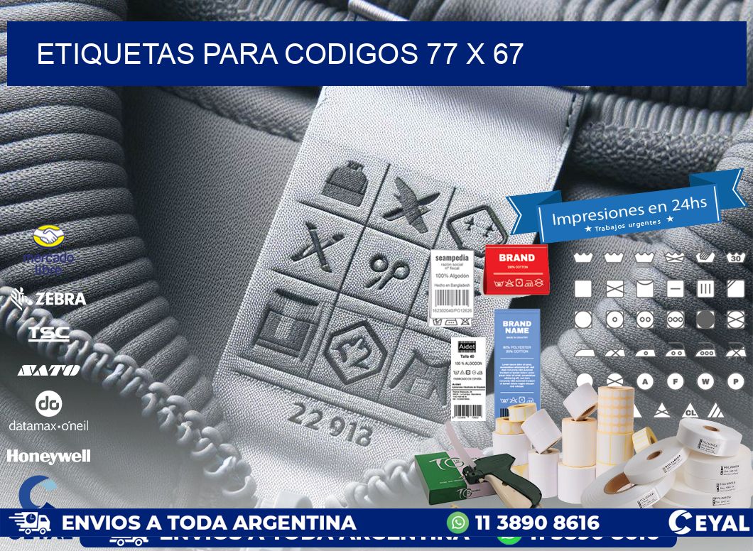 etiquetas para codigos 77 x 67