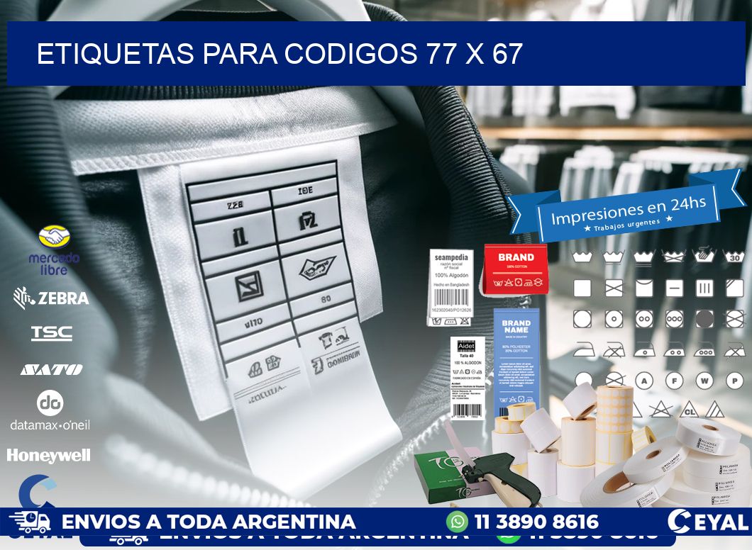 etiquetas para codigos 77 x 67