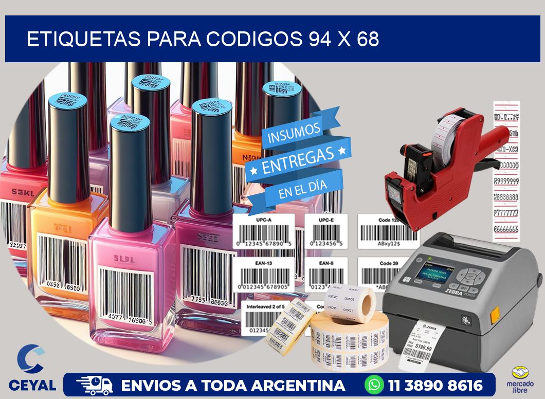 etiquetas para codigos 94 x 68