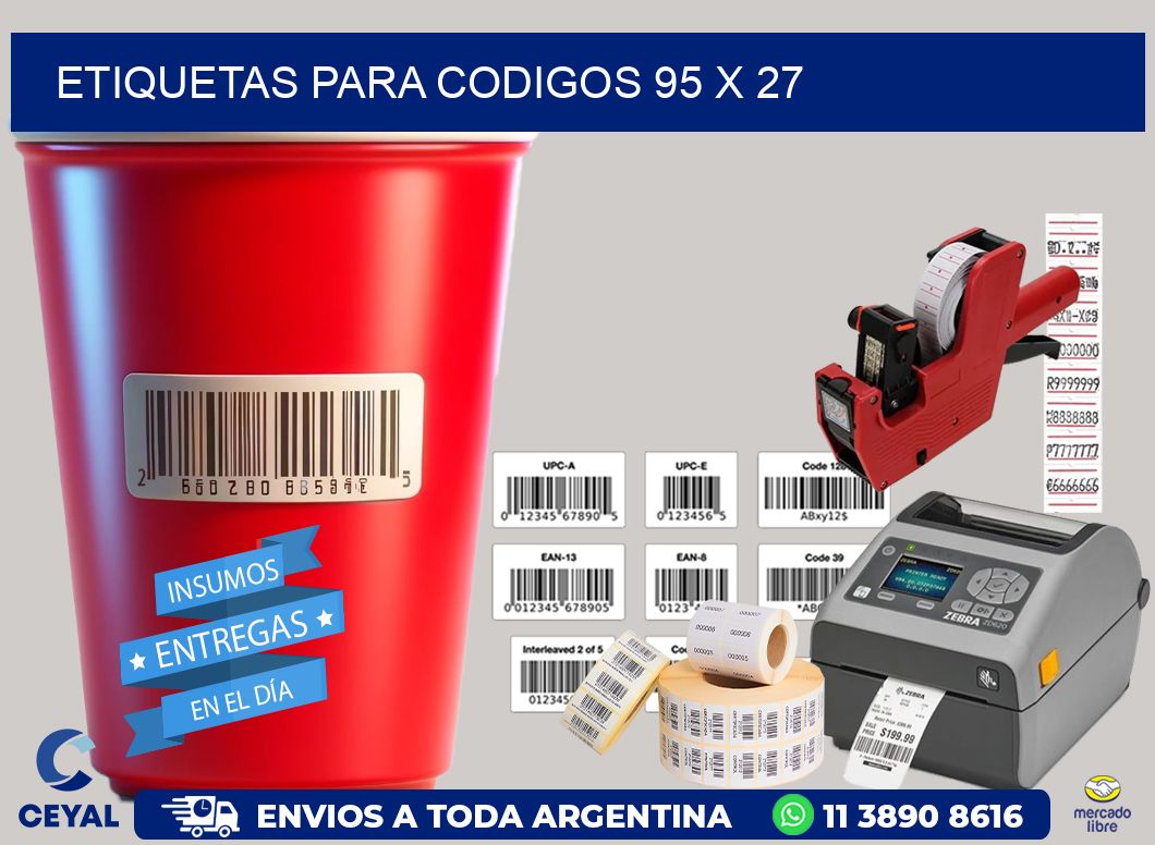 etiquetas para codigos 95 x 27