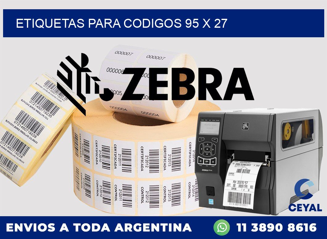etiquetas para codigos 95 x 27