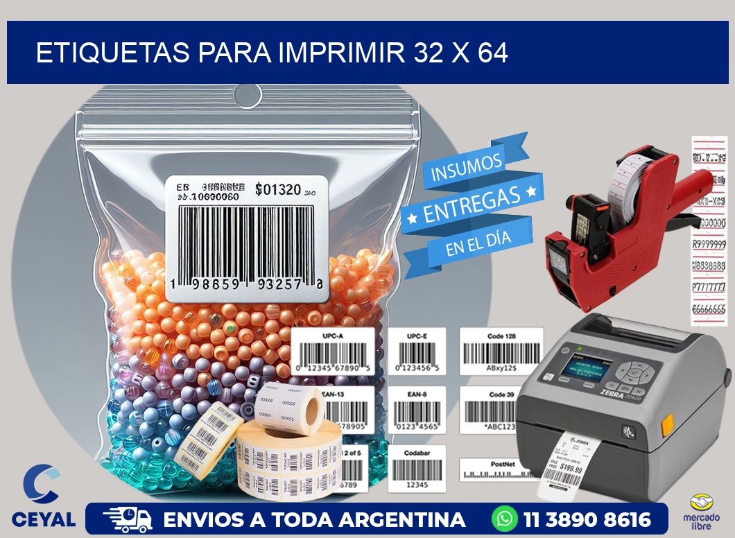 etiquetas para imprimir 32 x 64