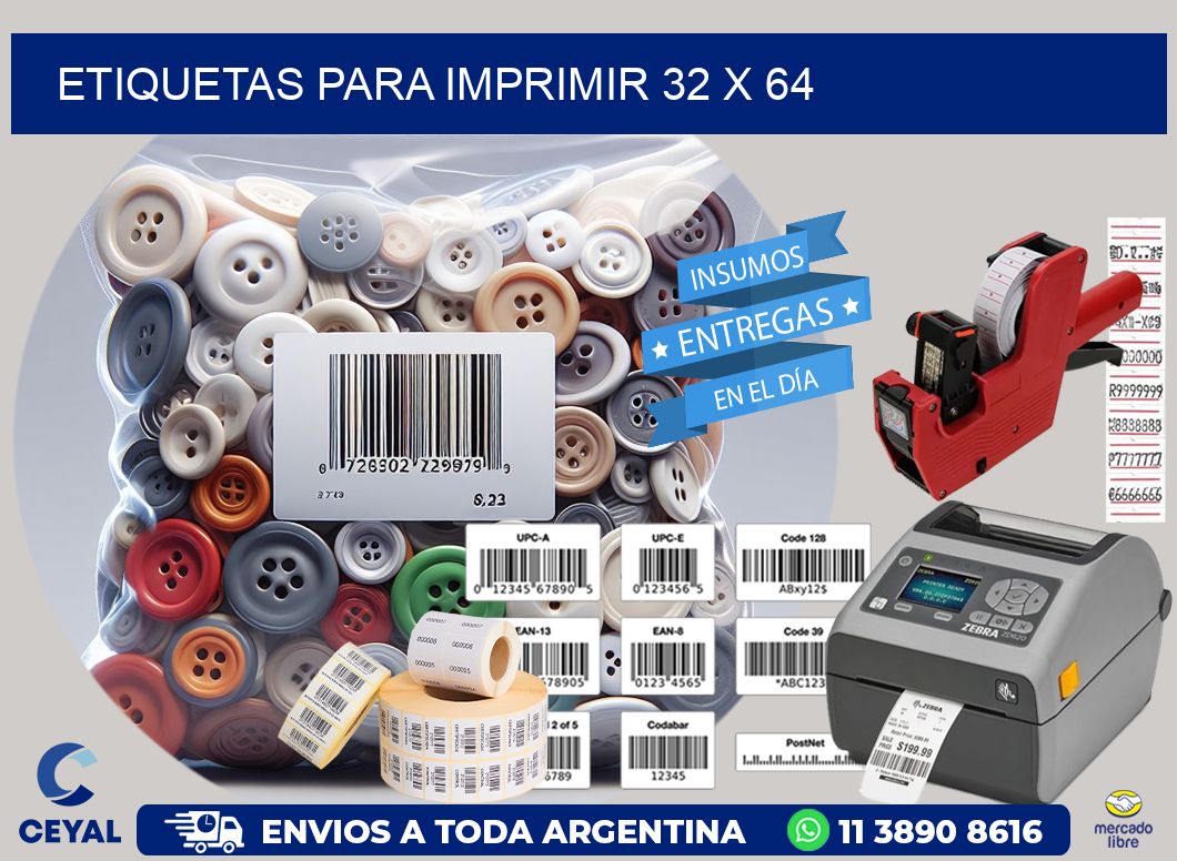 etiquetas para imprimir 32 x 64