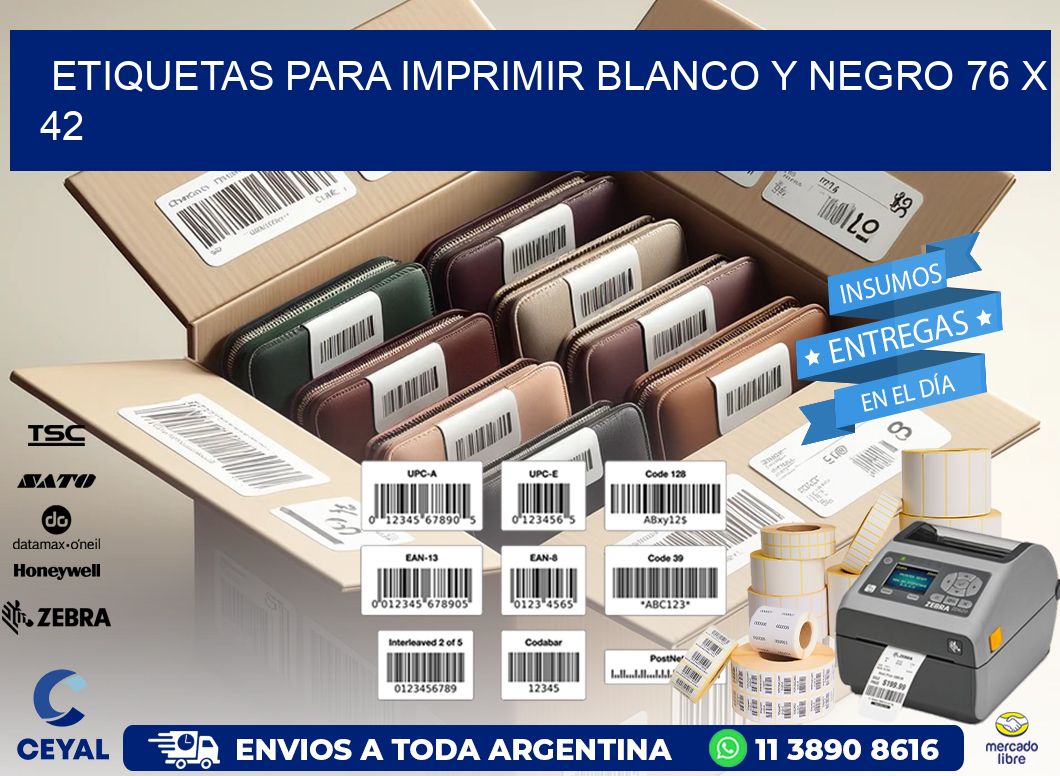 etiquetas para imprimir blanco y negro 76 x 42