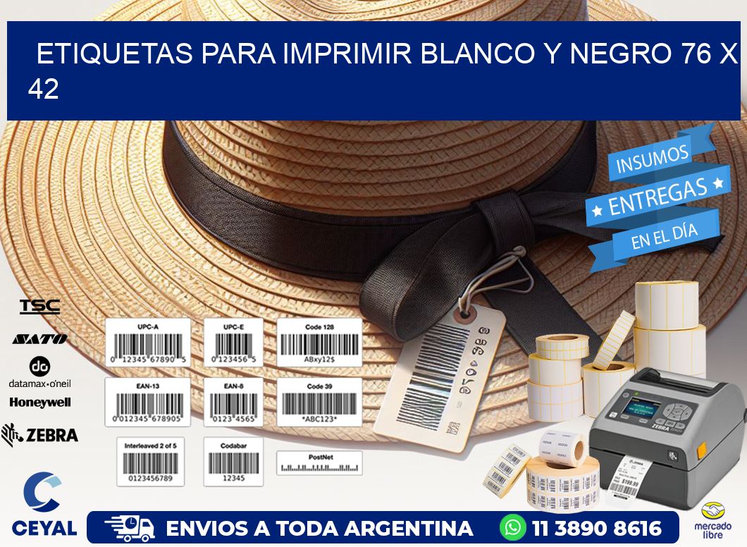 etiquetas para imprimir blanco y negro 76 x 42