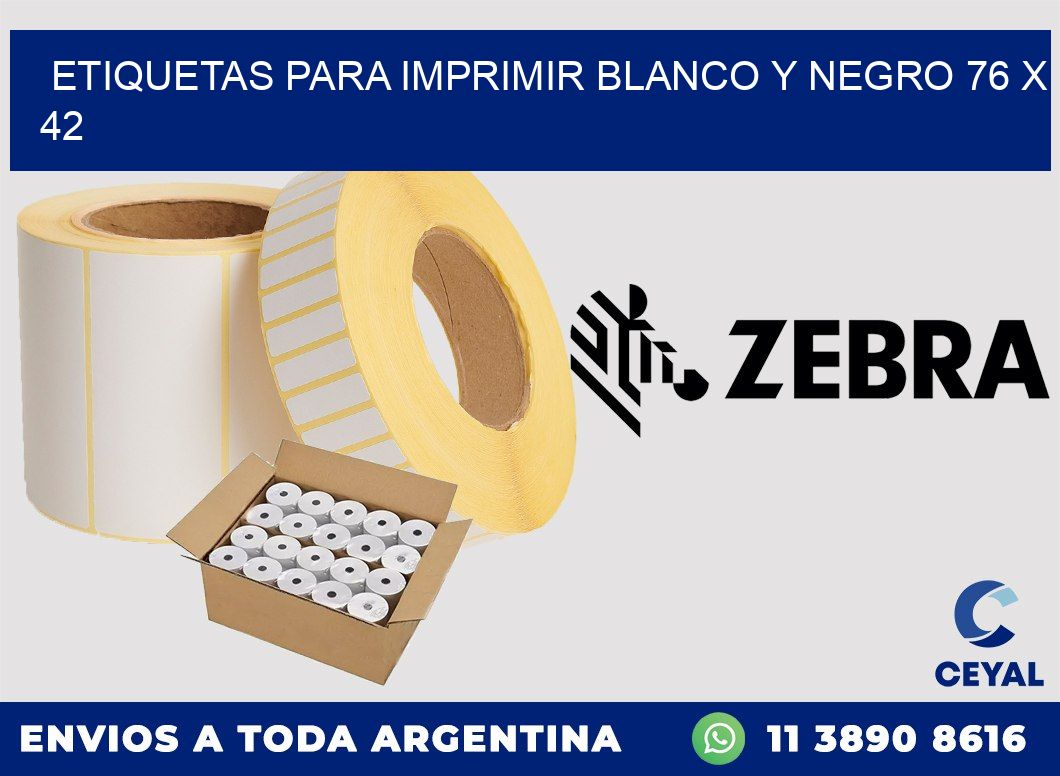 etiquetas para imprimir blanco y negro 76 x 42