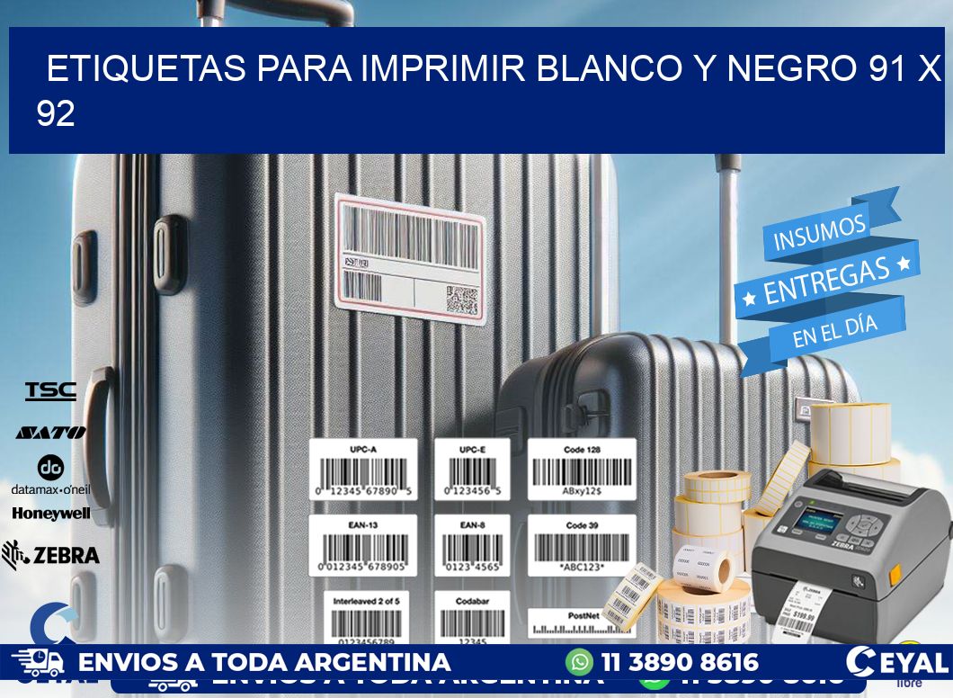etiquetas para imprimir blanco y negro 91 x 92