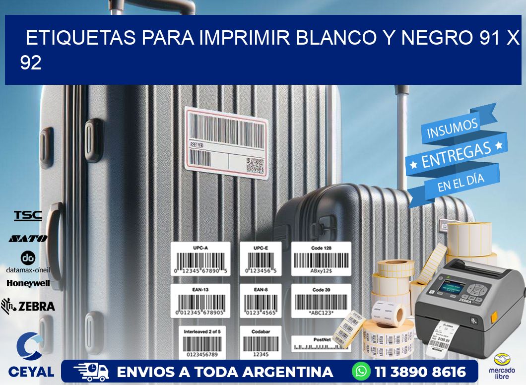 etiquetas para imprimir blanco y negro 91 x 92