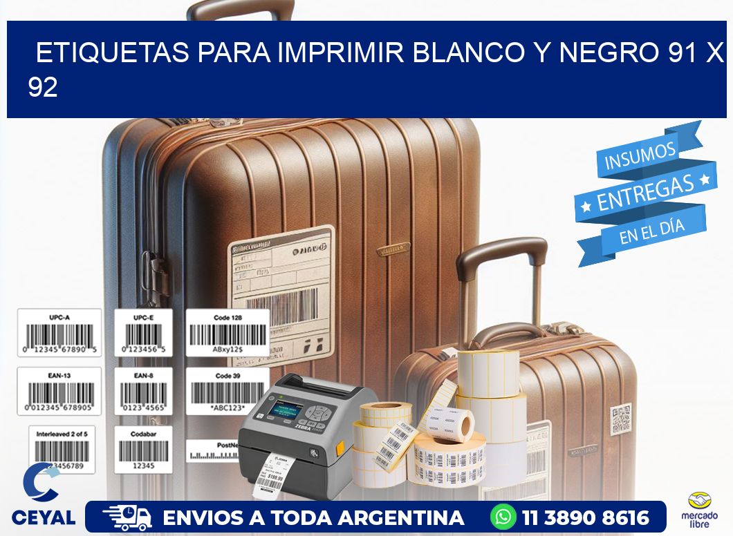 etiquetas para imprimir blanco y negro 91 x 92