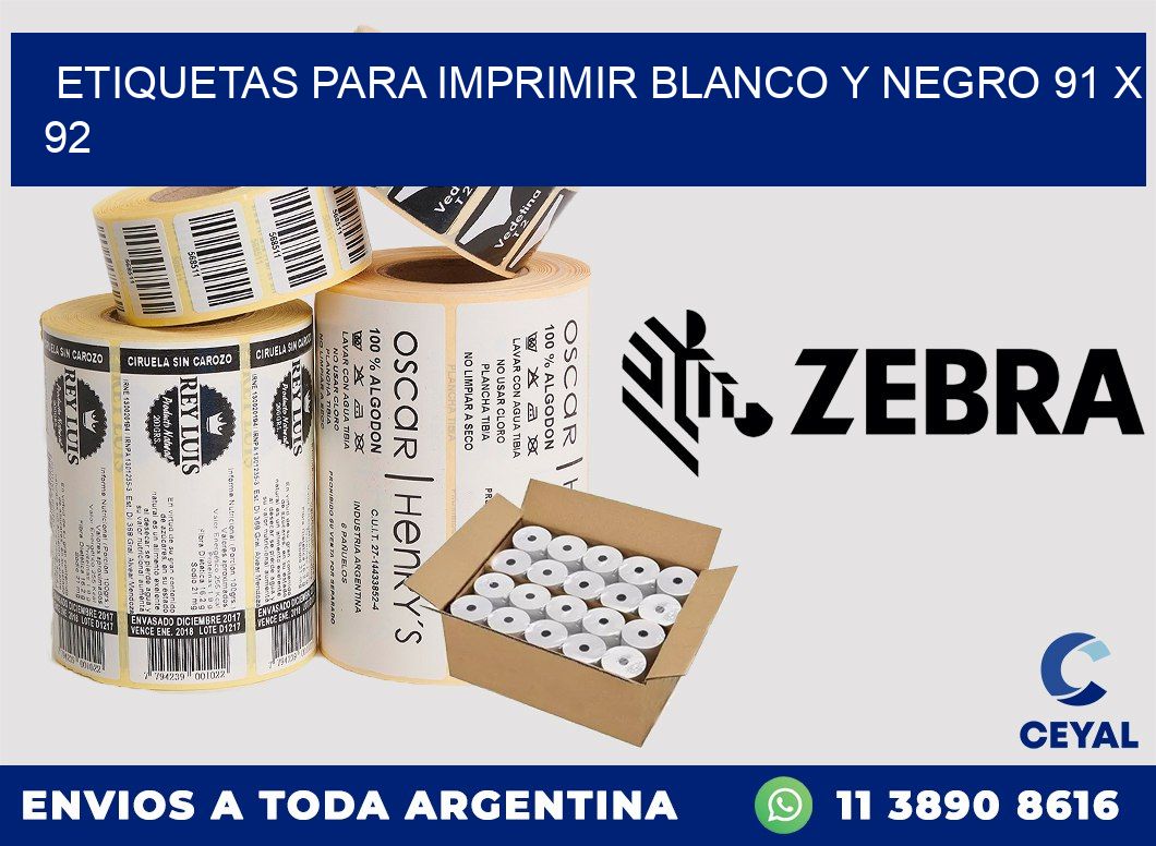 etiquetas para imprimir blanco y negro 91 x 92