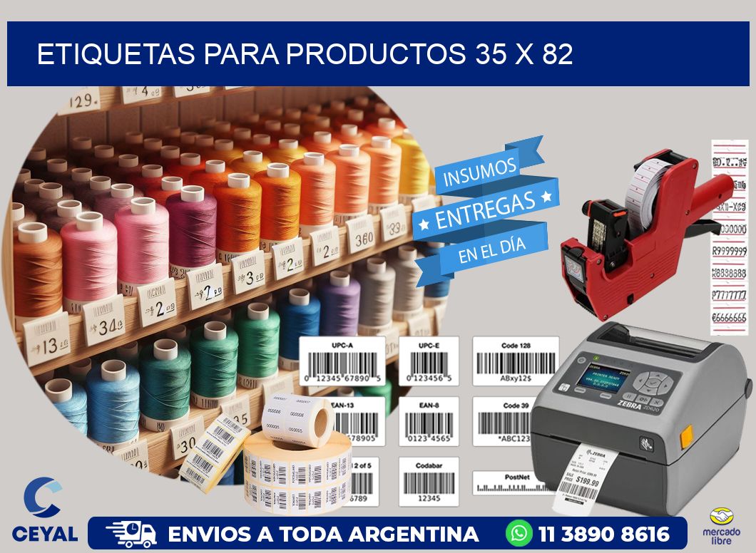 etiquetas para productos 35 x 82