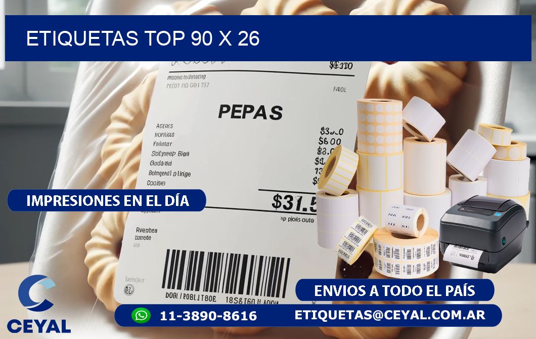 etiquetas top 90 x 26