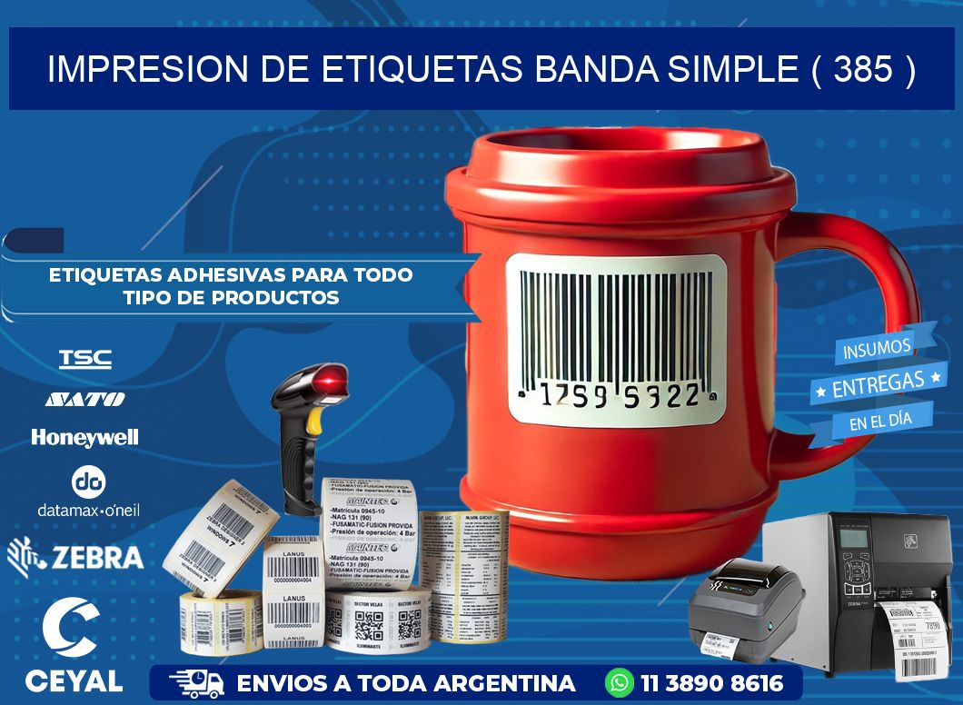 impresion de etiquetas banda simple ( 385 )
