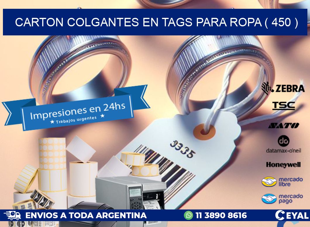 CARTON COLGANTES EN TAGS PARA ROPA ( 450 )