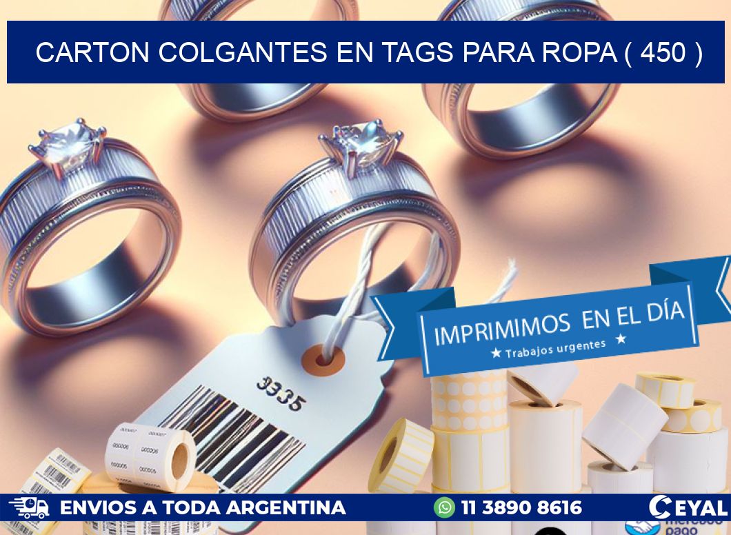 CARTON COLGANTES EN TAGS PARA ROPA ( 450 )
