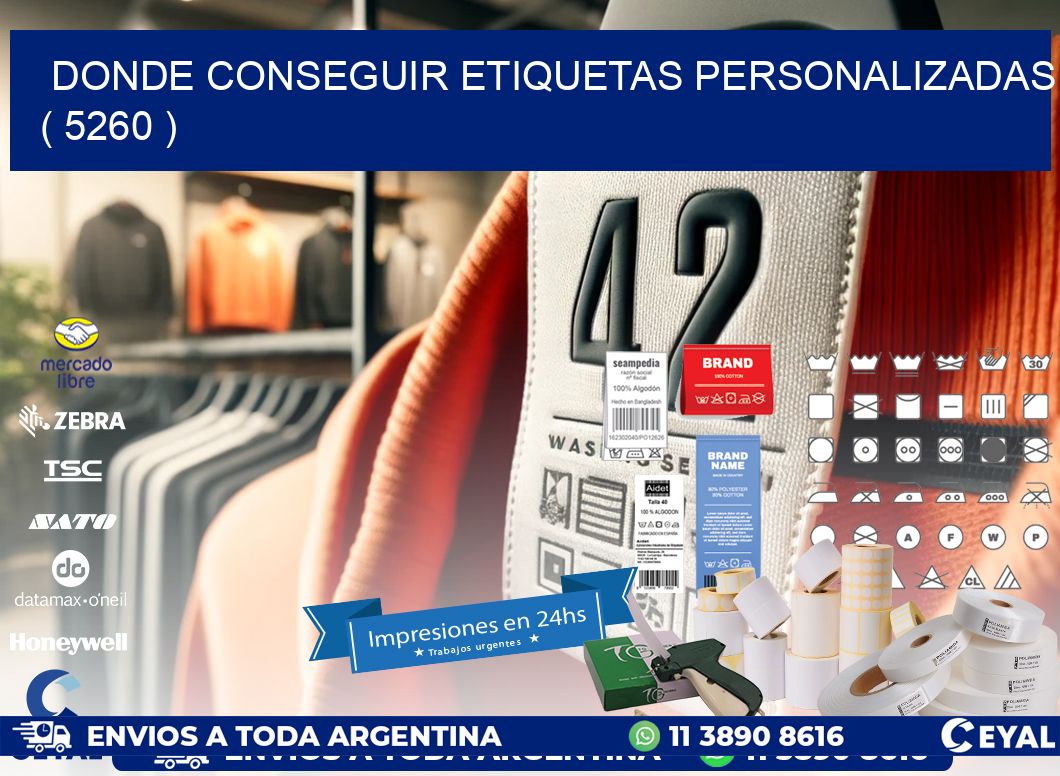 DONDE CONSEGUIR ETIQUETAS PERSONALIZADAS ( 5260 )